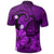 Hawaiian Map Big Turtle Hibiscus Plumeria Tribal Polynesian Polo Shirt Purple - Polynesian Pride