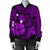 Hawaiian Map Big Turtle Hibiscus Plumeria Tribal Polynesian Bomber Jacket - Purple - AH - Polynesian Pride