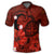 Hawaiian Map Big Turtle Hibiscus Plumeria Tribal Polynesian Polo Shirt Red - Polynesian Pride