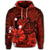 Hawaiian Map Big Turtle Hibiscus Plumeria Tribal Polynesian Hoodie Red - Polynesian Pride