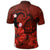 Hawaiian Map Big Turtle Hibiscus Plumeria Tribal Polynesian Polo Shirt Red - Polynesian Pride