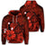 Hawaiian Map Big Turtle Hibiscus Plumeria Tribal Polynesian Hoodie Red Unisex Art - Polynesian Pride