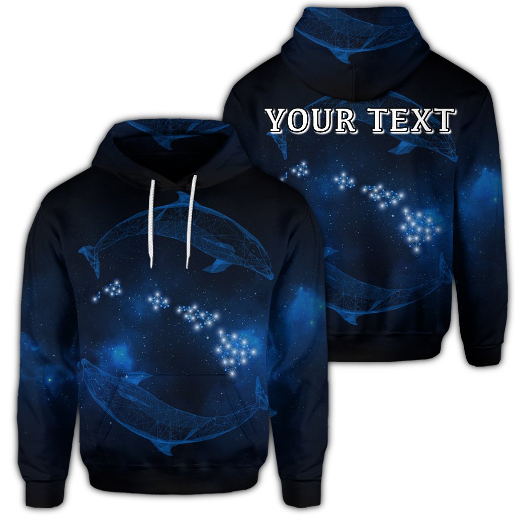 Custom Hawaiian Map Galaxy Zodiac Dolphin Polynesian Hoodie Unisex Art - Polynesian Pride