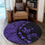 Hawaiian Map Gecko Tattoo Kakau Polynesian Round Carpet Purple AH - Polynesian Pride