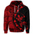 Custom Hawaiian Map Gecko Tattoo Kakau Polynesian Hoodie Red - Polynesian Pride