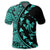 Hawaiian Map Gecko Tattoo Kakau Polynesian Polo Shirt Turquoise - Polynesian Pride