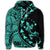 Hawaiian Map Gecko Tattoo Kakau Polynesian Hoodie Turquoise - Polynesian Pride