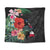 Hawaiian Map Hawaii Flag Hibiscus Polynesian Tapestry AH Wall Tapestry Black - Polynesian Pride