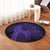 Hawaiian Map Heart Hula Girl Hibiscus Purple Polynesian Round Carpet - AH - Polynesian Pride