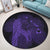 Hawaiian Map Heart Hula Girl Hibiscus Purple Polynesian Round Carpet - AH - Polynesian Pride