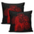 Hawaiian Map Heart Hula Girl Hibiscus Red Polynesian Pillow Covers - AH - Polynesian Pride