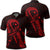 Hawaiian Map Heart Ribbon Cancer Hibiscus Red Polynesian Polo Shirt Unisex Black - Polynesian Pride