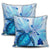 Hawaiian Map Hibiscus Flower Turtle Polynesian Pillow Covers Blue - AH - Polynesian Pride