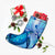 Hawaiian Map Hibiscus Flower Turtle Polynesian Christmas Stocking Blue - AH - Polynesian Pride