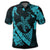 Hawaiian Map Hibiscus Turtle Fish Hook Polynesian Polo Shirt Blue - Polynesian Pride