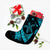 Hawaiian Map Hibiscus Turtle Fish Hook Polynesian Christmas Stocking Blue - AH - Polynesian Pride