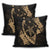 Hawaiian Map Hibiscus Turtle Fish Hook Polynesian Pillow Covers Gold - AH - Polynesian Pride