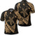 Hawaiian Map Hibiscus Turtle Fish Hook Polynesian Polo Shirt Gold Unisex Black - Polynesian Pride