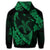 Hawaiian Map Hibiscus Turtle Fish Hook Polynesian Hoodie Green - Polynesian Pride