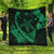 Hawaiian Map Hibiscus Turtle Fish Hook Polynesian Premium Quilts Green - AH Black - Polynesian Pride