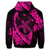 Hawaiian Map Hibiscus Turtle Fish Hook Polynesian Hoodie Pink - Polynesian Pride