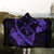 Hawaiian Map Hibiscus Turtle Fish Hook Polynesian Hooded Blanket Purple - AH - Polynesian Pride