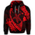 Hawaiian Map Hibiscus Turtle Fish Hook Polynesian Hoodie Red - Polynesian Pride