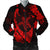 Hawaiian Map Hibiscus Turtle Fish Hook Polynesian Bomber Jacket Red - AH Black Unisex - Polynesian Pride