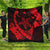 Hawaiian Map Hibiscus Turtle Fish Hook Polynesian Premium Quilts Red - AH Black - Polynesian Pride