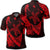 Hawaiian Map Hibiscus Turtle Fish Hook Polynesian Polo Shirt Red Unisex Black - Polynesian Pride