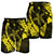 Hawaiian Map Hibiscus Turtle Fish Hook Polynesian Men's Shorts Yellow - AH - Polynesian Pride