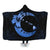 Hawaiian Map Hibiscus Turtle Polynesian Moon Hooded Blanket Blue - AH Hooded Blanket White - Polynesian Pride