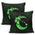 Hawaiian Map Hibiscus Turtle Polynesian Moon Pillow Covers Green - AH - Polynesian Pride