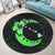 Hawaiian Map Hibiscus Turtle Polynesian Moon Round Carpet Green - AH - Polynesian Pride