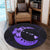 Hawaiian Map Hibiscus Turtle Polynesian Moon Round Carpet Purple - AH - Polynesian Pride