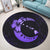 Hawaiian Map Hibiscus Turtle Polynesian Moon Round Carpet Purple - AH - Polynesian Pride