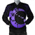 Hawaiian Map Hibiscus Turtle Polynesian Moon Bomber Jacket Purple - AH Black Unisex - Polynesian Pride