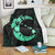 Hawaiian Map Hibiscus Turtle Polynesian Moon Premium Blankets Turquoise - AH White - Polynesian Pride