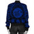 Hawaiian Map Honu Hibiscus Tropic Blue Polynesian Bomber Jacket - AH - Polynesian Pride