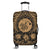 Hawaiian Map Honu Hibiscus Tropic Gold Polynesian Luggage Covers - AH Black - Polynesian Pride