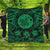 Hawaiian Map Honu Hibiscus Tropic Green Polynesian Premium Quilts - AH Black - Polynesian Pride