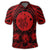 Hawaiian Map Honu Hibiscus Tropic Red Polynesian Polo Shirt - Polynesian Pride