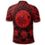 Hawaiian Map Honu Hibiscus Tropic Red Polynesian Polo Shirt - Polynesian Pride