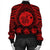 Hawaiian Map Honu Hibiscus Tropic Red Polynesian Bomber Jacket - AH - Polynesian Pride