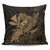 Hawaiian Map Hula Girl Hibiscus Kanaka Polynesian Pillow Covers - Gold - AH Pillow Covers Black - Polynesian Pride