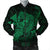 Hawaiian Map Hula Girl Hibiscus Kanaka Polynesian Bomber Jacket - Green - AH Black Unisex - Polynesian Pride