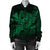 Hawaiian Map Hula Girl Hibiscus Kanaka Polynesian Bomber Jacket - Green - AH - Polynesian Pride