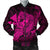 Hawaiian Map Hula Girl Hibiscus Kanaka Polynesian Bomber Jacket - Pink - AH Black Unisex - Polynesian Pride