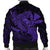 Hawaiian Map Hula Girl Hibiscus Kanaka Polynesian Bomber Jacket - Purple - AH - Polynesian Pride