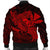 Hawaiian Map Hula Girl Hibiscus Kanaka Polynesian Bomber Jacket - Red - AH - Polynesian Pride